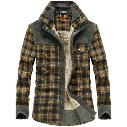 Herren Flanelljacke Warm Fleece Innenfutter Lässig