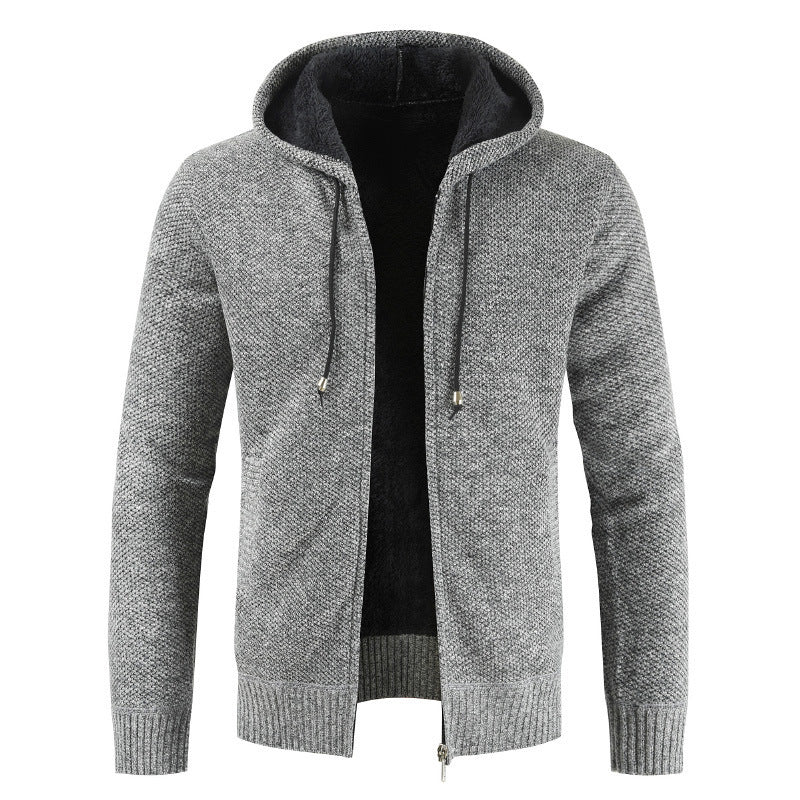 Herren Strickjacke mit Kapuze Weich Warm Modern
