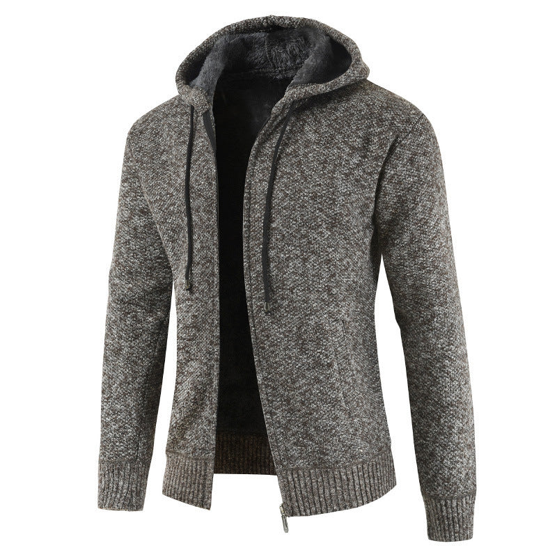 Herren Strickjacke mit Kapuze Weich Warm Modern