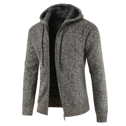 Herren Strickjacke mit Kapuze Weich Warm Modern