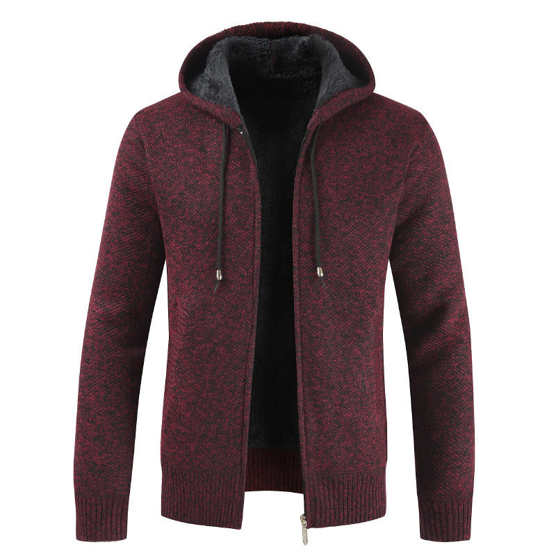 Herren Strickjacke mit Kapuze Weich Warm Modern
