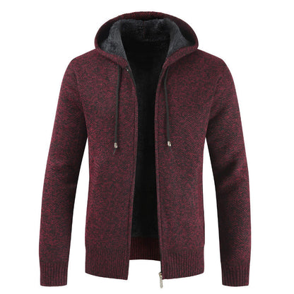 Herren Strickjacke mit Kapuze Weich Warm Modern