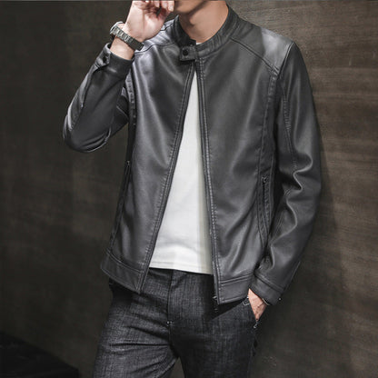 Herren Lederjacke Elegant Slim Fit Schlicht