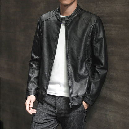 Herren Lederjacke Elegant Slim Fit Schlicht