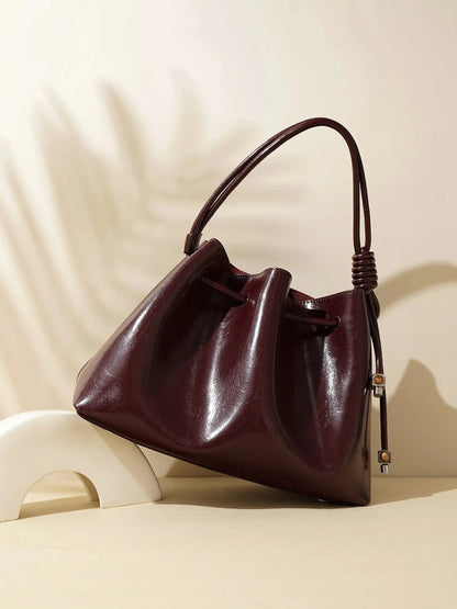 Elegante Damenhandtasche Glänzend mit Kordelverschluss
