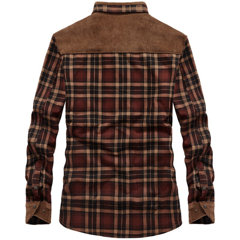 Herren Flanelljacke Warm Fleece Innenfutter Lässig
