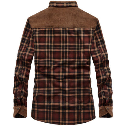 Herren Flanelljacke Warm Fleece Innenfutter Lässig