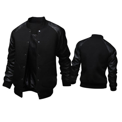 Herren Lederjacke Sportlich Mit Lederbesatz Modern - BerlinGlamour