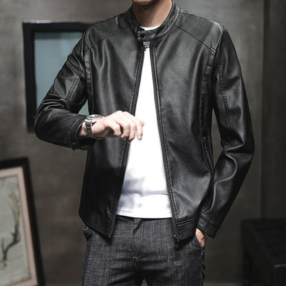 Herren Lederjacke Elegant Slim Fit Schlicht