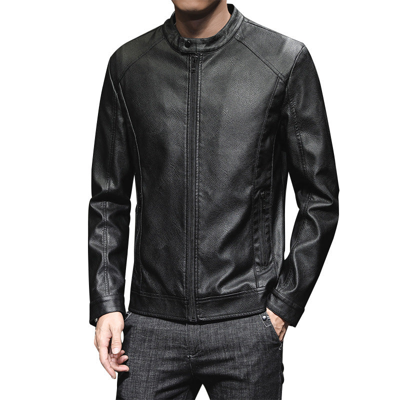 Herren Lederjacke Elegant Slim Fit Schlicht