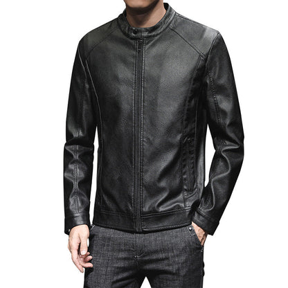Herren Lederjacke Elegant Slim Fit Schlicht