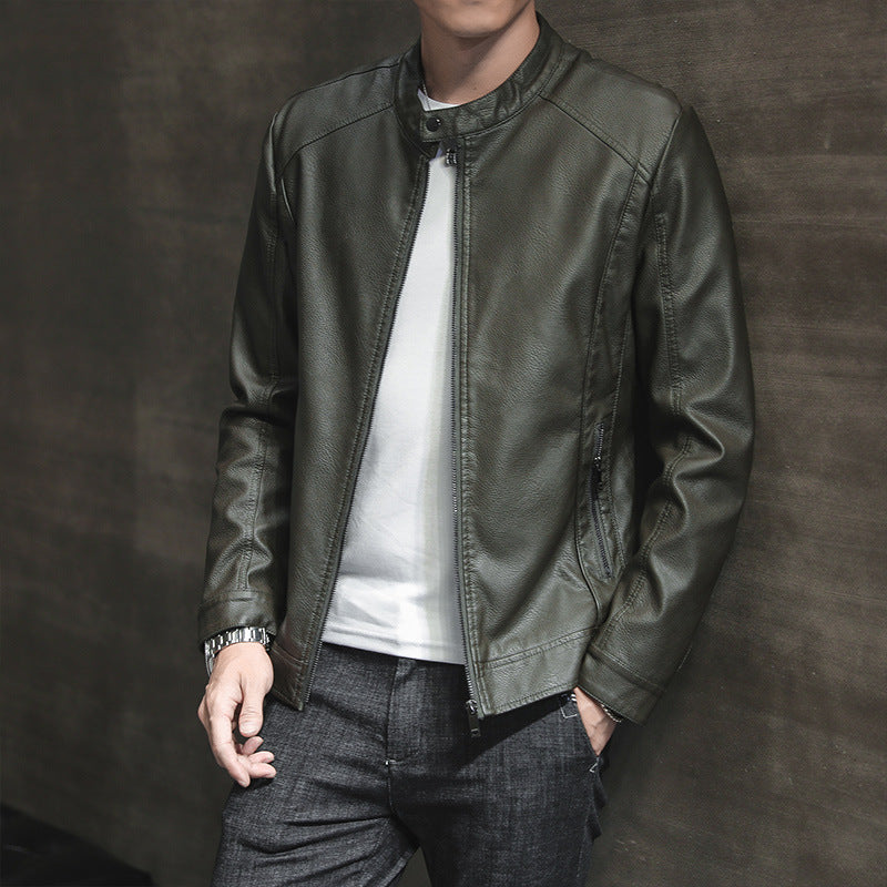 Herren Lederjacke Elegant Slim Fit Schlicht