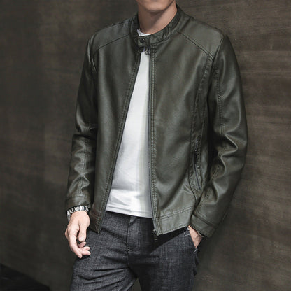 Herren Lederjacke Elegant Slim Fit Schlicht