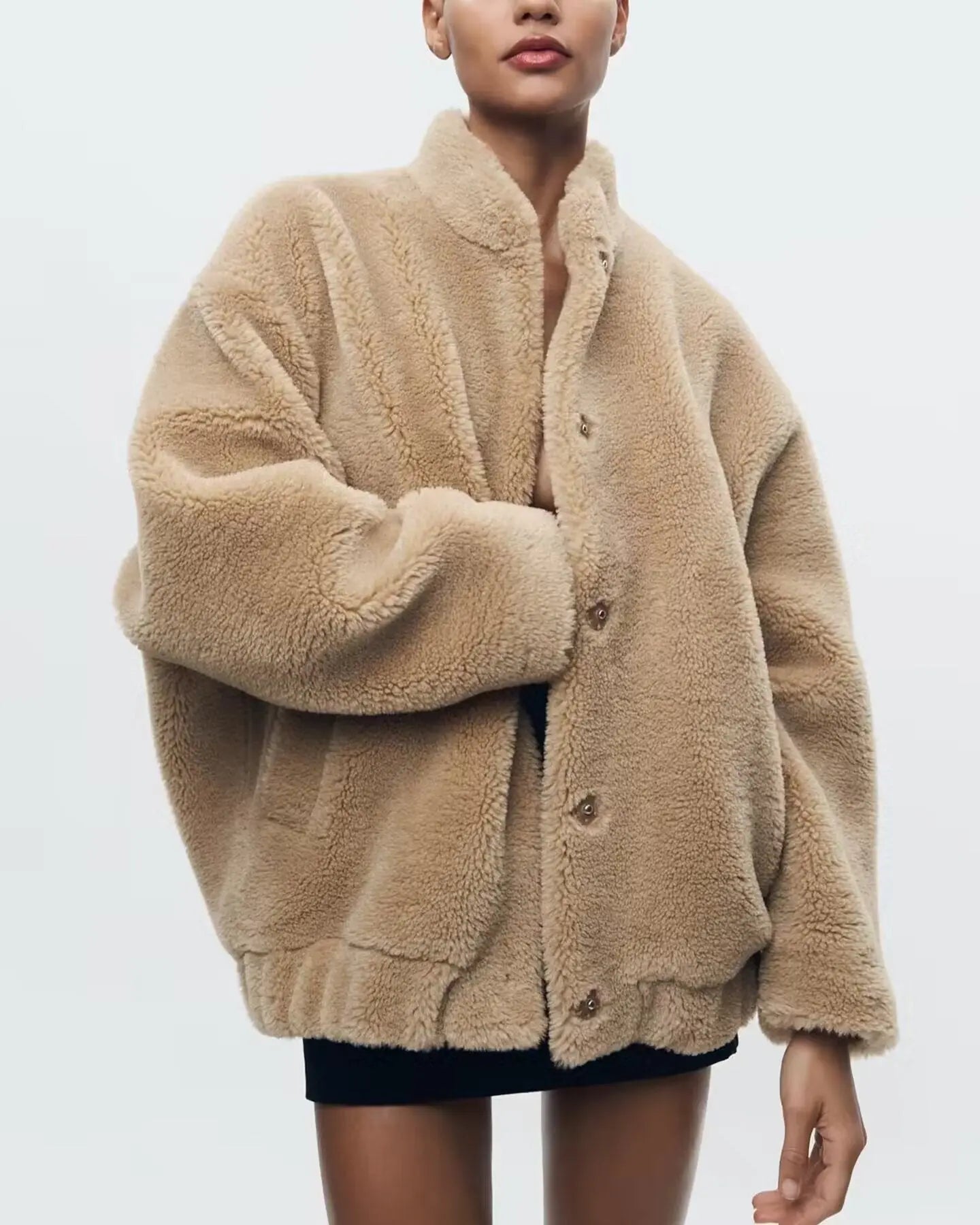 Teddyjacke Weich Damen Teddybär Winterjacket - BerlinGlamour