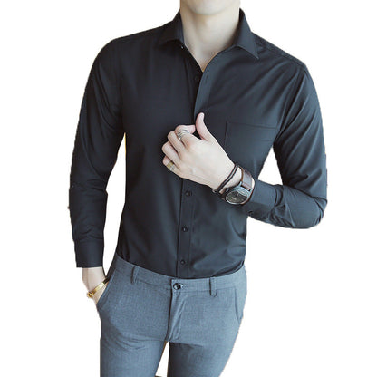 Herren Hemd Langarm Moderner Schnitt mit Brusttasche Elegant