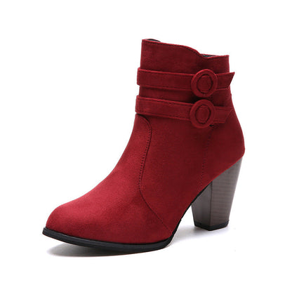Damen Stiefeletten Komfort Blockabsatz Schnürsenkel