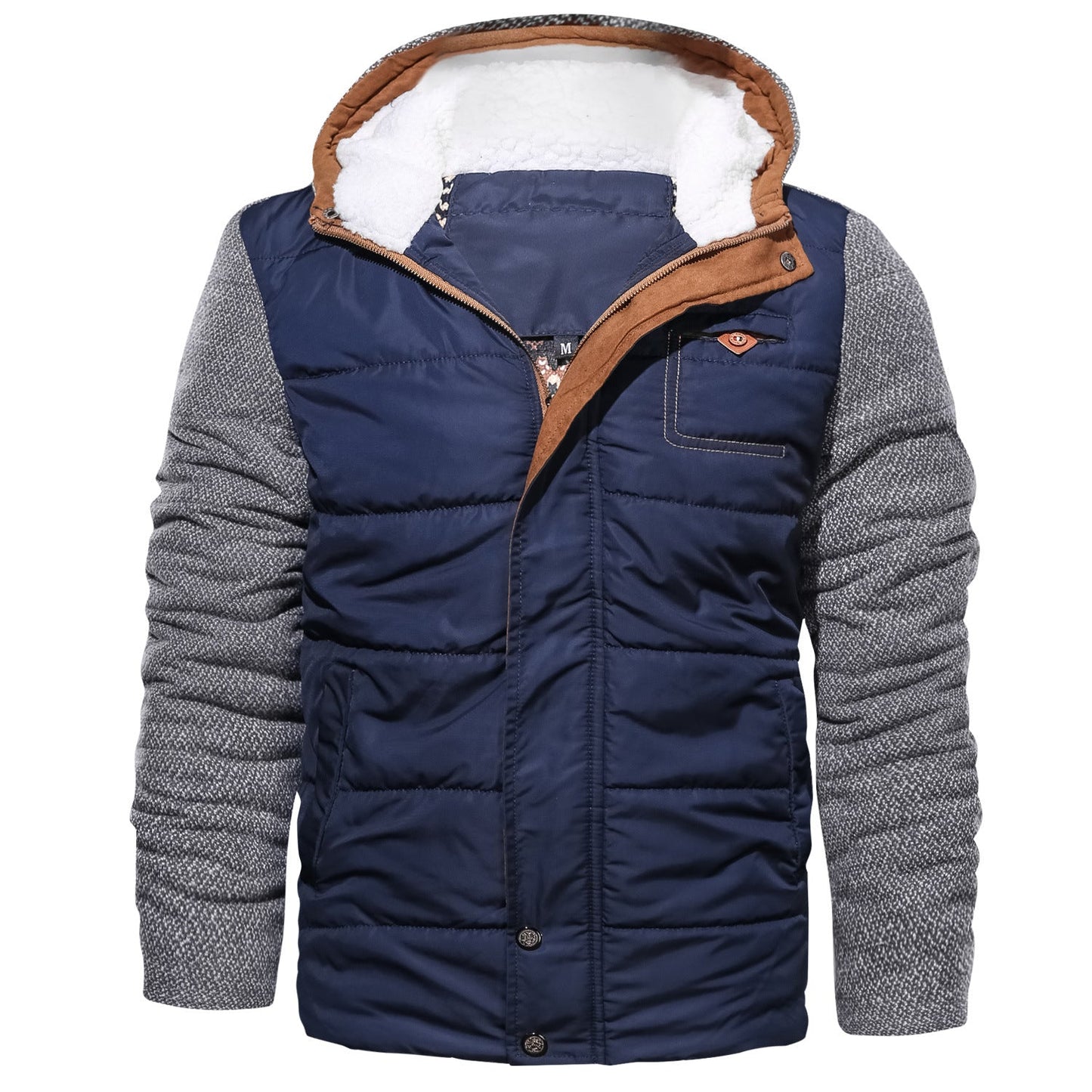 Herren Steppjacke Sportlich Warm mit Kapuze