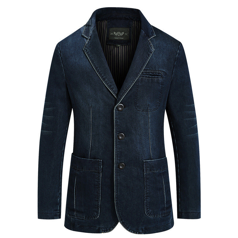 Moderner Denim Blazer Herren Jacke Slim Fit