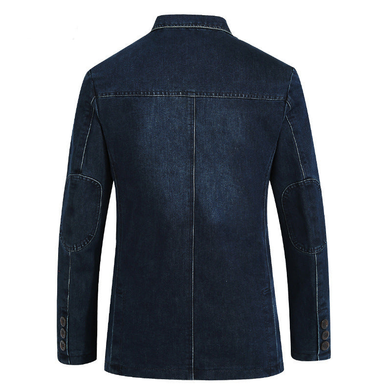 Moderner Denim Blazer Herren Jacke Slim Fit