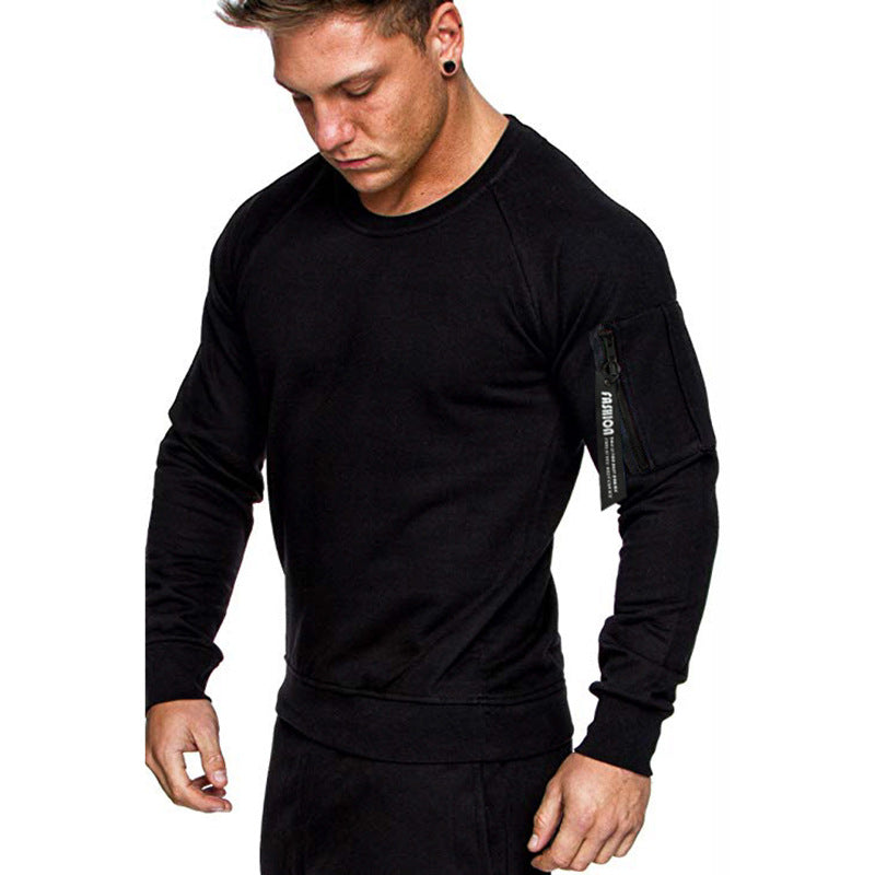 Herren Sweatshirt Sportlich Mit Reißverschlusstasche