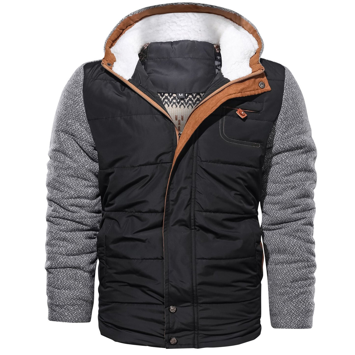 Herren Steppjacke Sportlich Warm mit Kapuze
