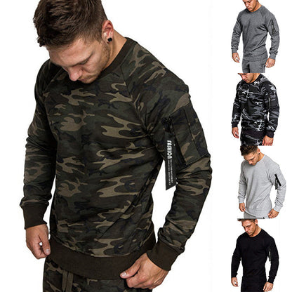 Herren Sweatshirt Sportlich Mit Reißverschlusstasche