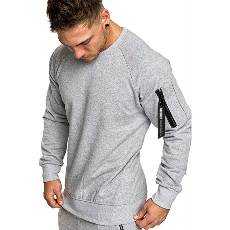 Herren Sweatshirt Sportlich Mit Reißverschlusstasche