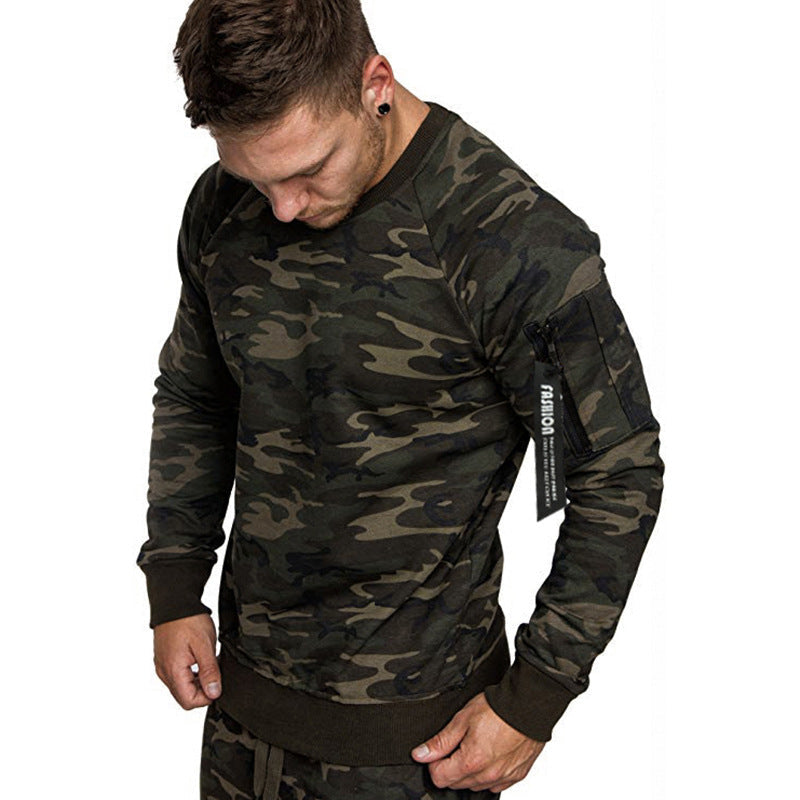 Herren Sweatshirt Sportlich Mit Reißverschlusstasche