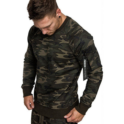 Herren Sweatshirt Sportlich Mit Reißverschlusstasche