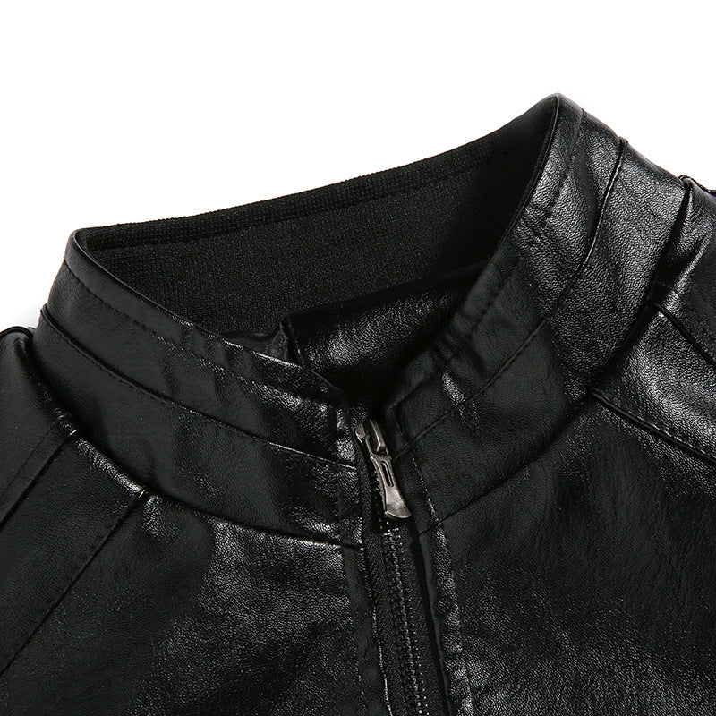 Lederjacke Herren Bikerstyle Schwarz Hochwertig