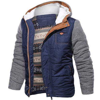 Herren Steppjacke Sportlich Warm mit Kapuze