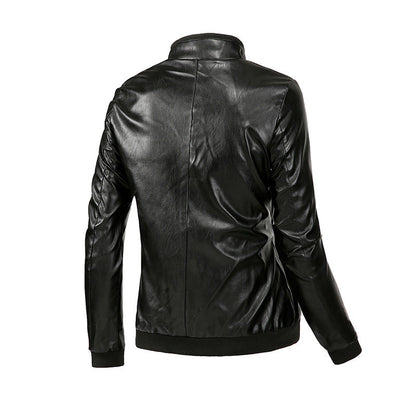 Lederjacke Herren Schwarz Biker Stil