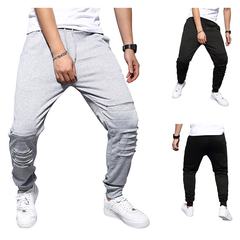 Herren Haremshose Sportlich Riss Detail Komfort Schnitt - BerlinGlamour