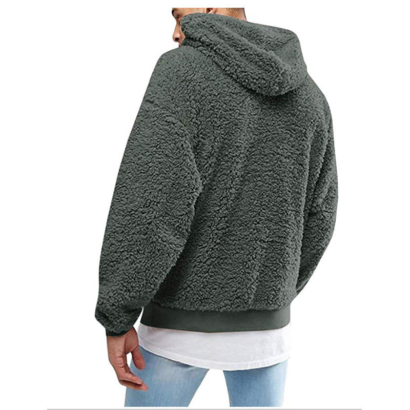 Herren Teddy-Pullover Kapuze Weich Elastisch