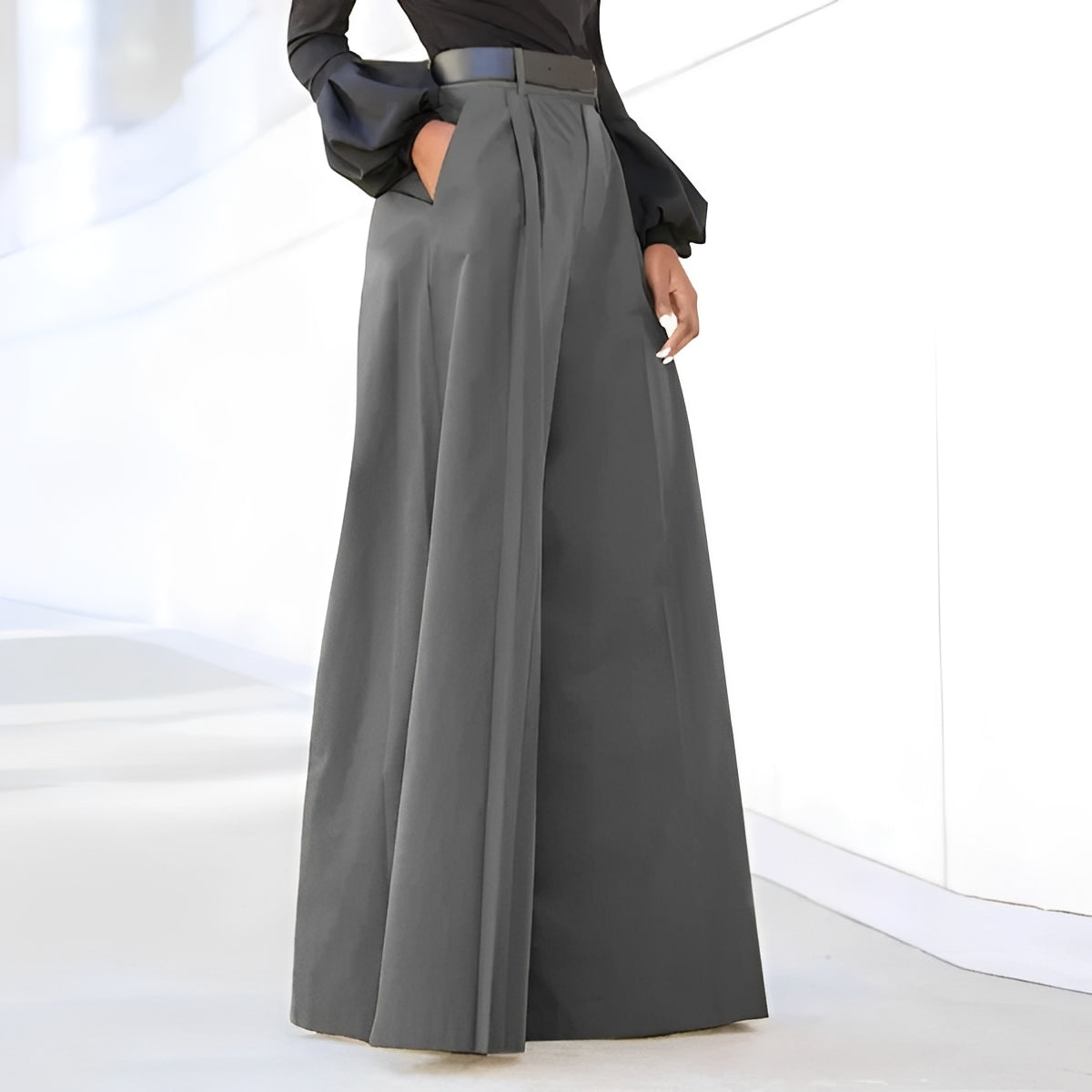 Damen Schlaghose Weit Bequem Elegante