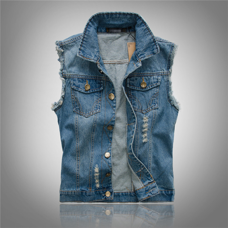 Herren Denim Weste Modern Schnitt