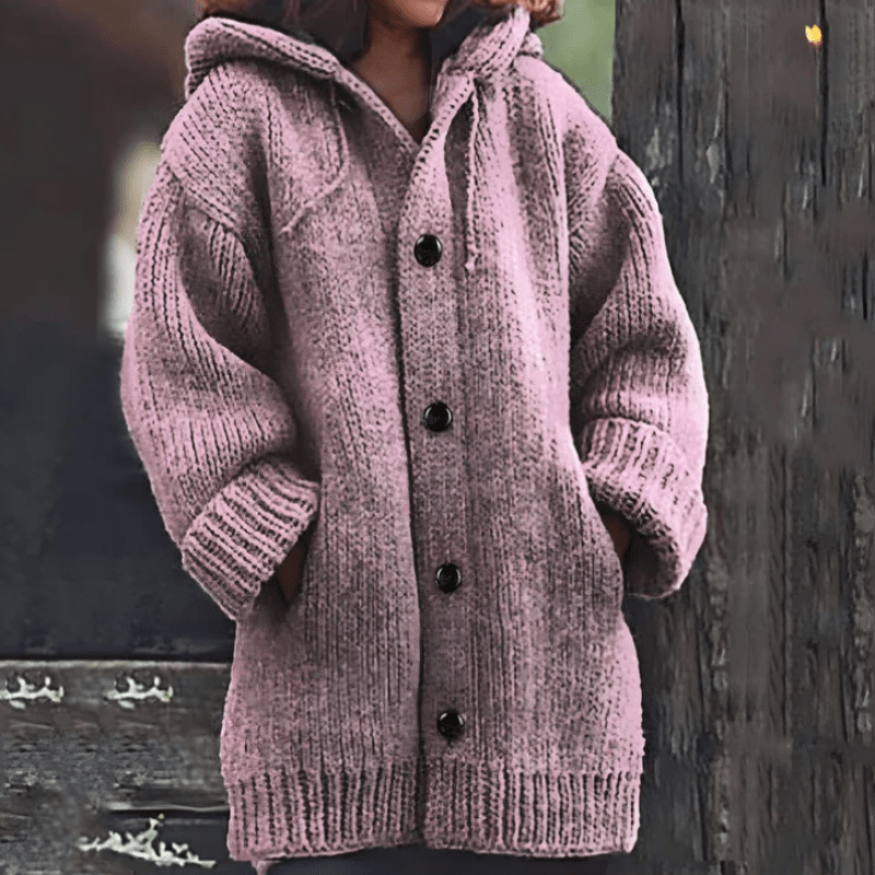 Damen Strickjacke Warm Soft Rosa - BerlinGlamour
