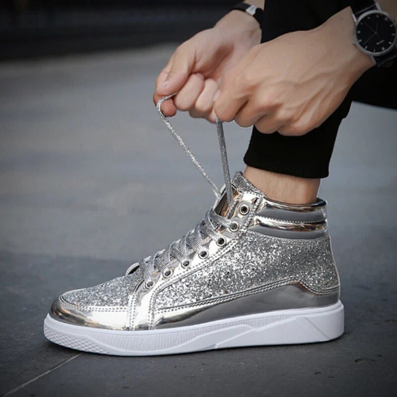 Herren Basket Schuhe Glänzend Metallic Effekt