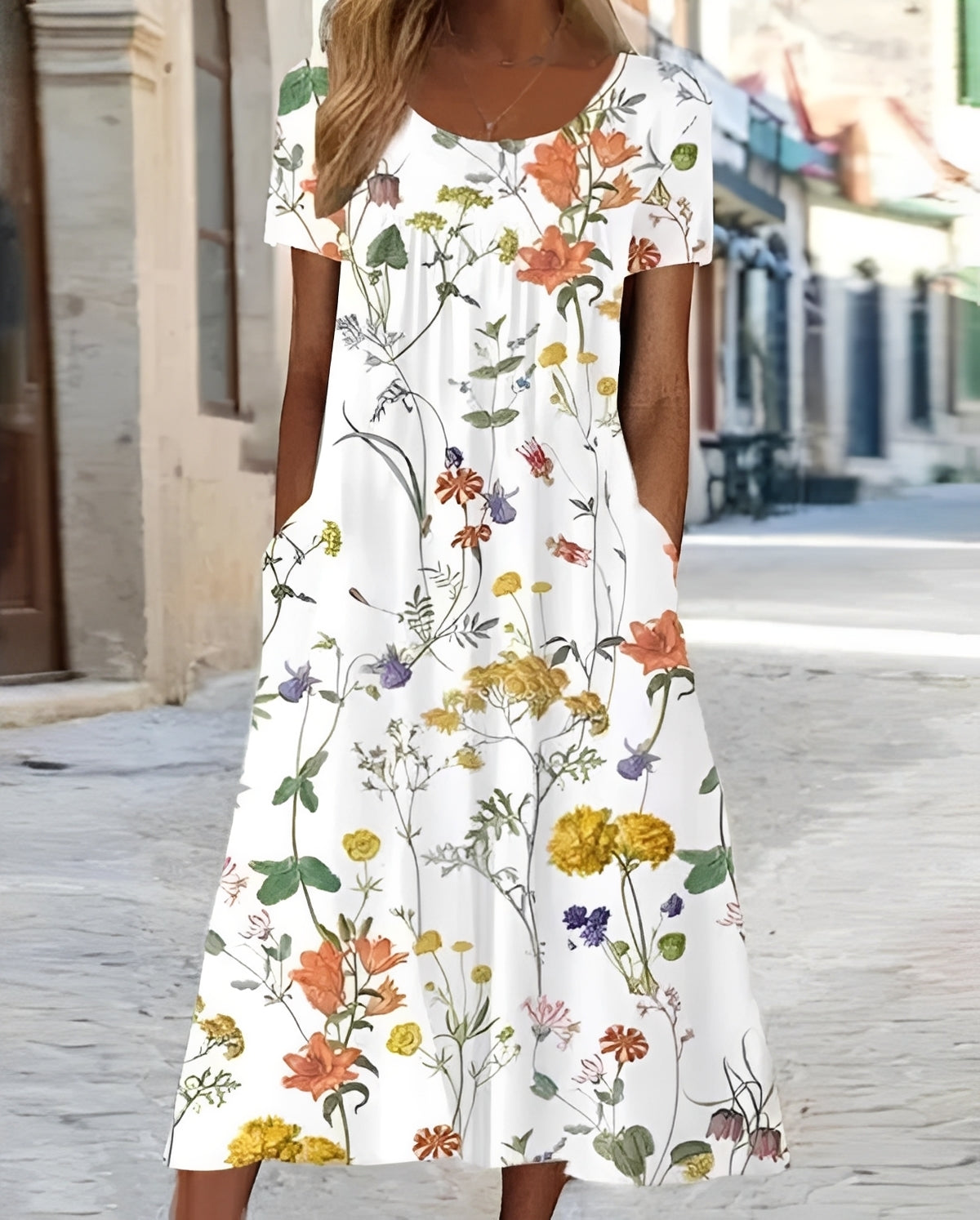 Damenkleid Blumenmuster Swingkleid Sommerkleid Elegant