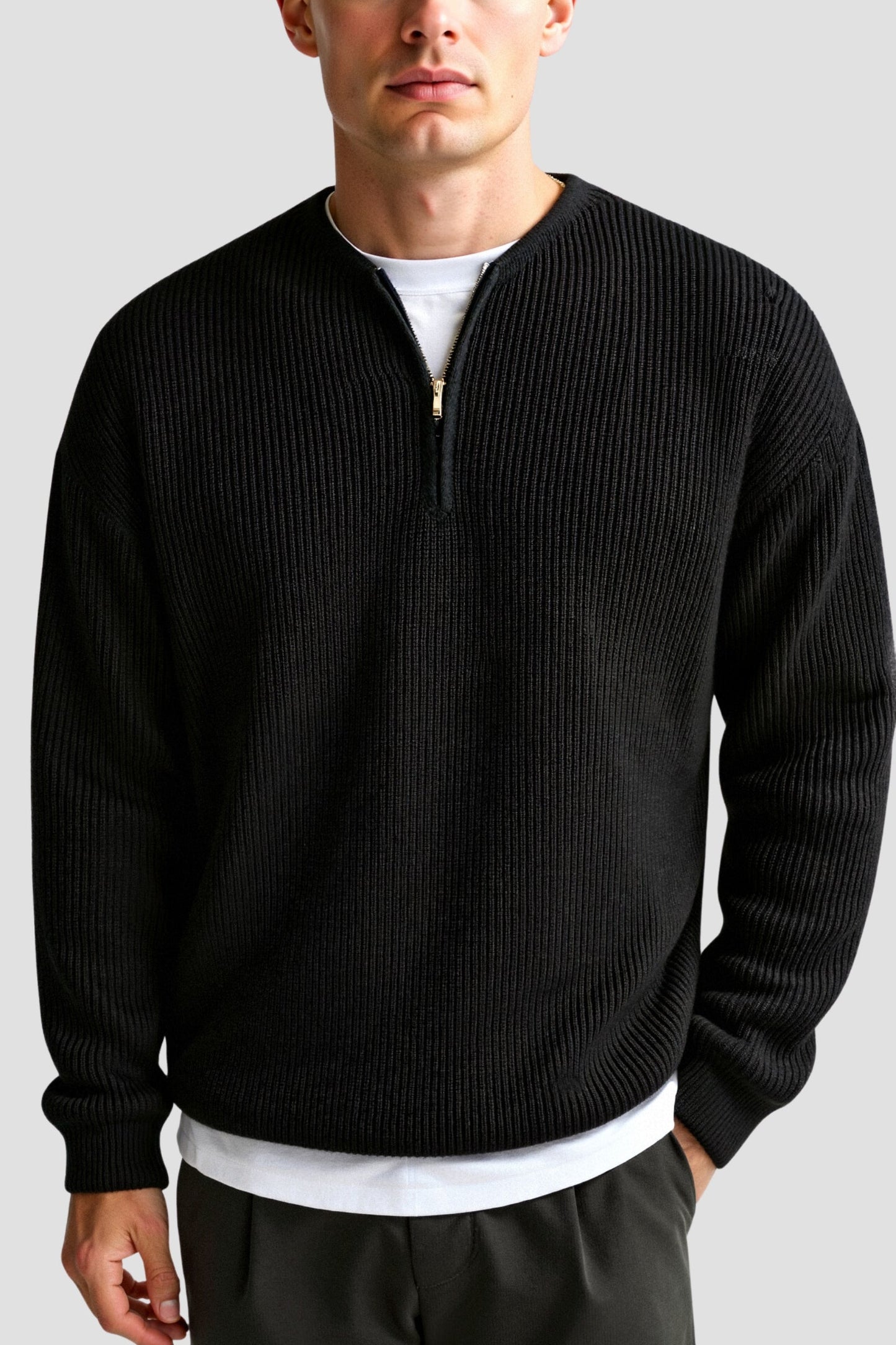 Strickpullover Reißverschluss Zeitlose Komfortmode