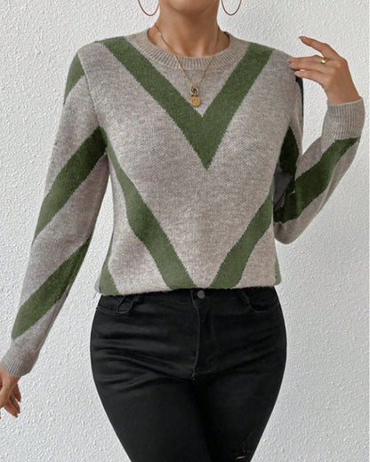 BerlinGlamour Top Rundhals Geometrisches Muster Damen