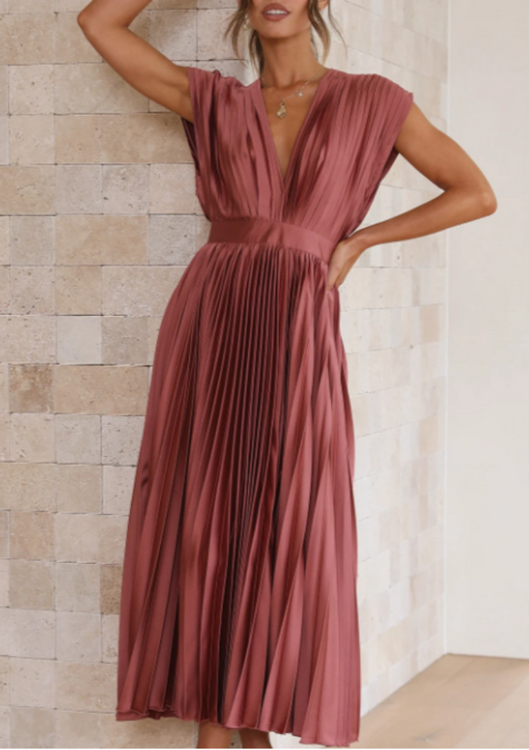 Elegantes Maxikleid Leichter Stoff Damen Kleid Sommer