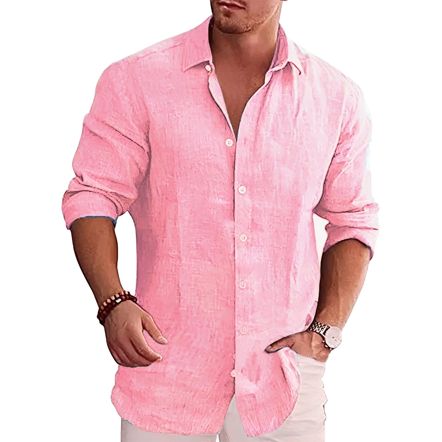 Herren Hemd Langarm Slim Fit Modern Lässig - BerlinGlamour