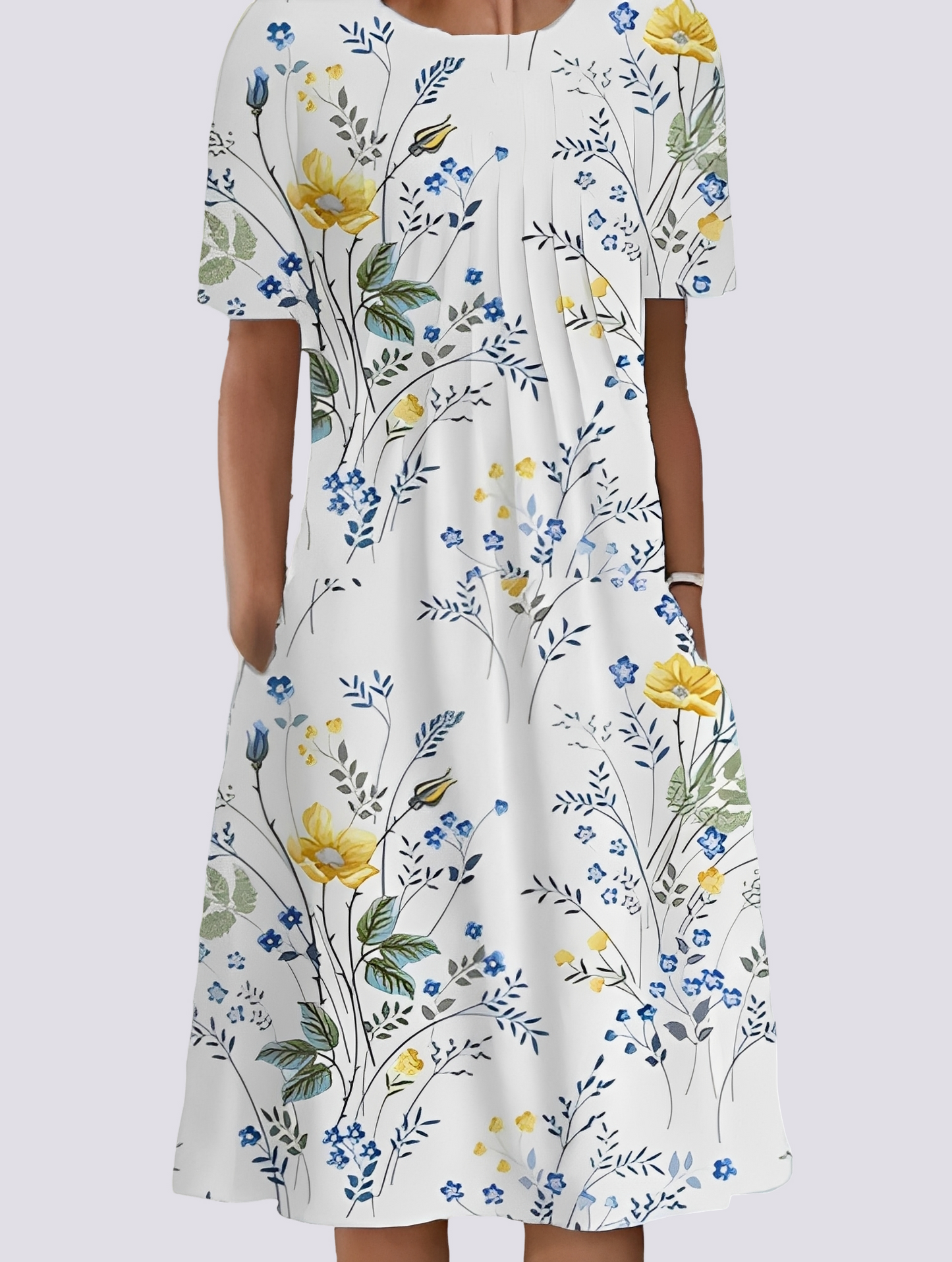 Kleid Damen Blumenmuster Sommerkleid Leicht - BerlinGlamour