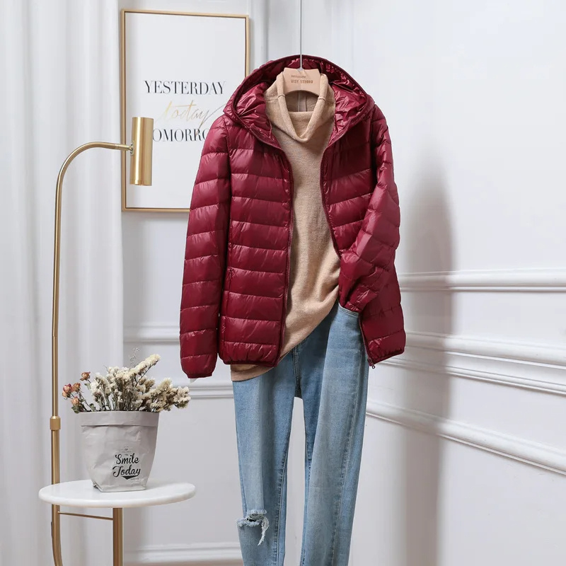 Damen Winterjacke Warm Kapuze Reißverschluss