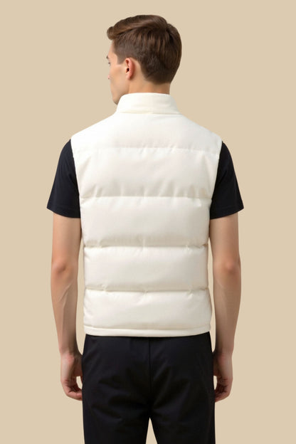 Herren Steppweste Leicht Cremeweiß Modern