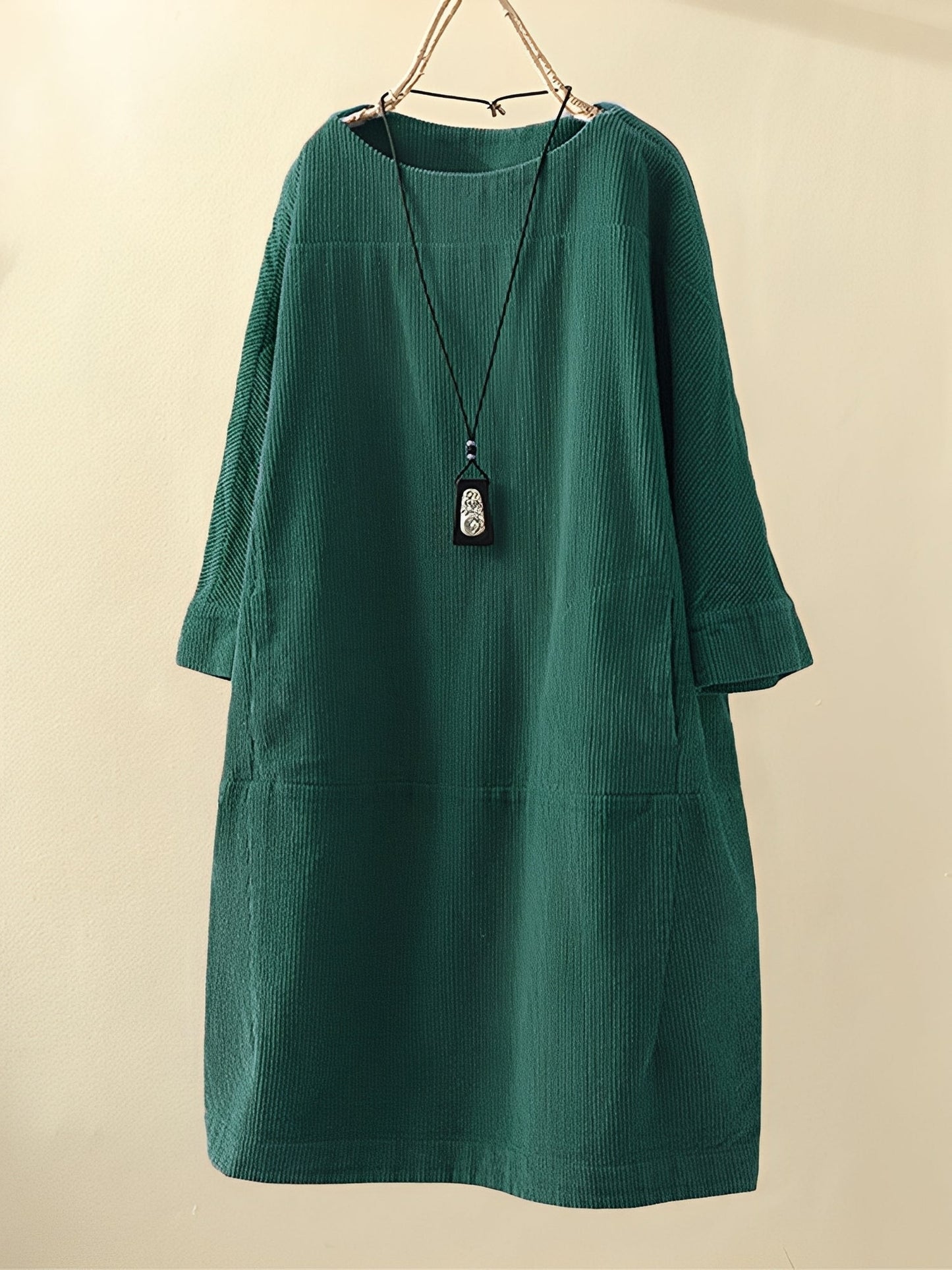 Cordkleid Damen A-Linie Lockeres Sommerkleid