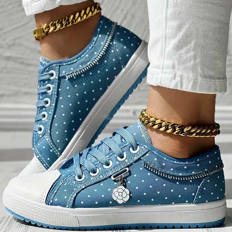 Sneaker Damen Blumen Stickerei Mesh Atmungsaktiv