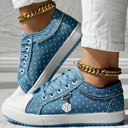 Sneaker Damen Blumen Stickerei Mesh Atmungsaktiv