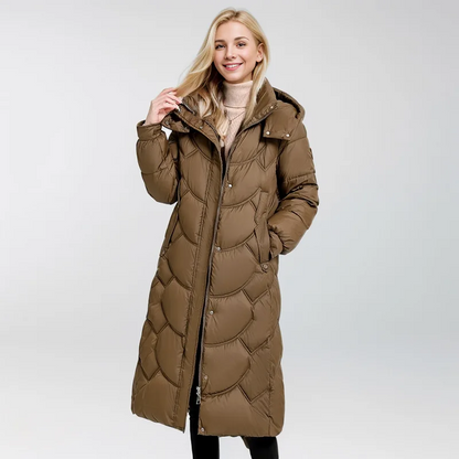 Langer Daunenmantel Steppjacke Winterwarm